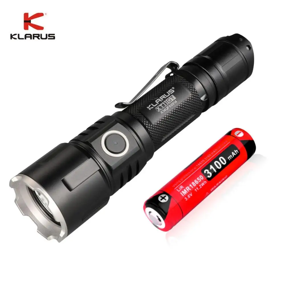 Original KLARUS XT11GT 18650 Flashlight CREE XHP35 HI D4 LED 2000 Lm Tactical Led Flashlight with USB Cable for Self Defence