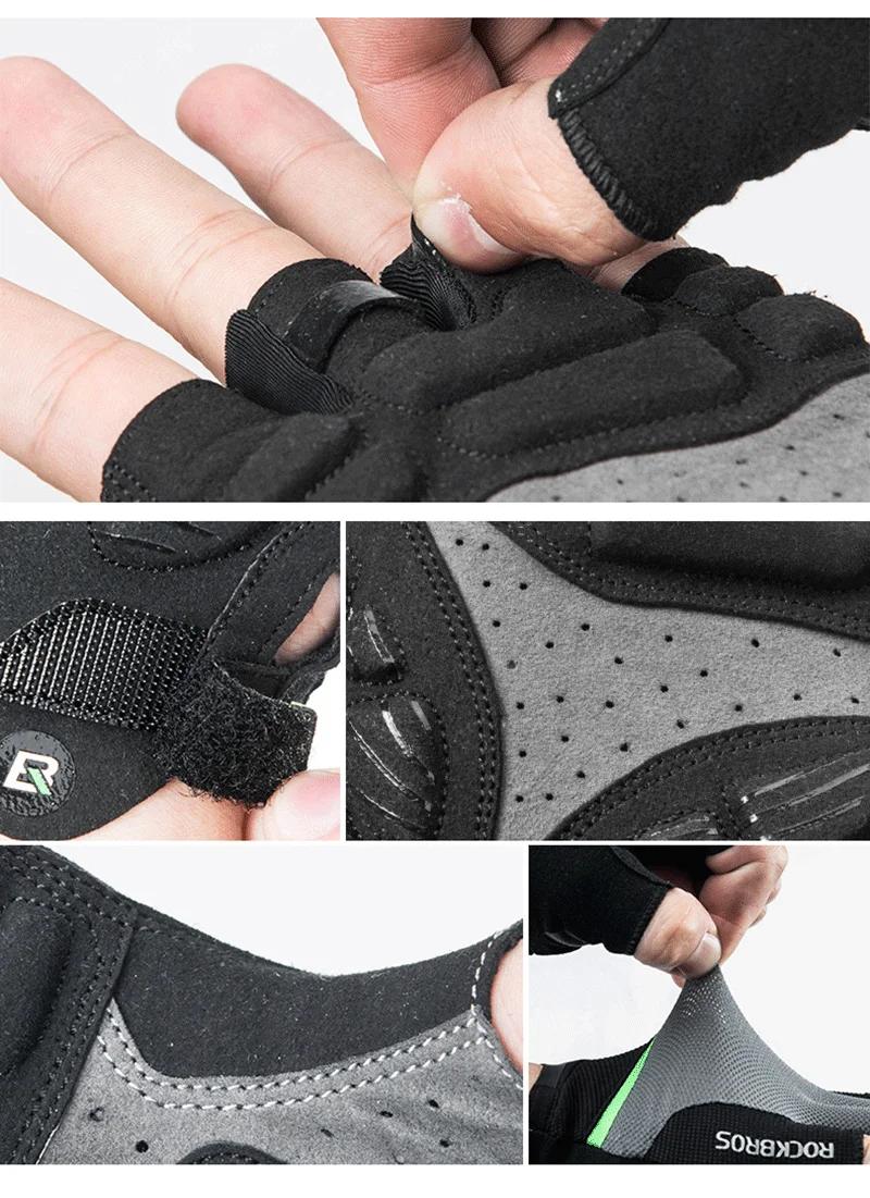 ROCKBROS Pro велосипедные перчатки с открытыми пальцами гелевые подушечки противоударные Мужские Женские весенне-летние спортивные Нескользящие перчатки Guantes Ciclismo