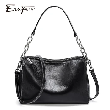 

2019 ESUFEIR Genuine Leather Women Shoulder Bag Luxury Handbag for Women Bags Designer High Quality Soft Leather Cross body Bag