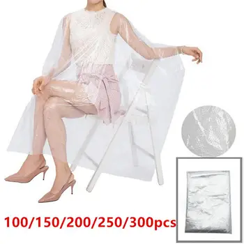 

100~300pcs Clear Disposable Hairdressing Capes Barber Gown Shampoo Apron Cloth Haircutting Capes Waterproof Salon Wrap