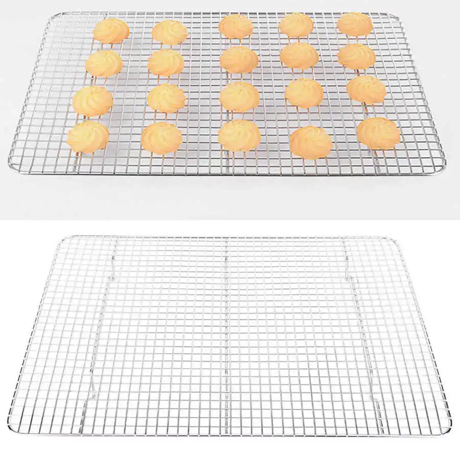 

Stainless Steel Roasting Cooling Rack Grid Rust-Proof Draining Rack Tray for Cooking Baking BBQ Kitchen Baking Tools