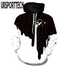 URSPORTTECH популярные модные повседневные мужские и женские 3D толстовки с принтом молочного космоса галактика толстовки с капюшоном унисекс Топы оптом размера плюс