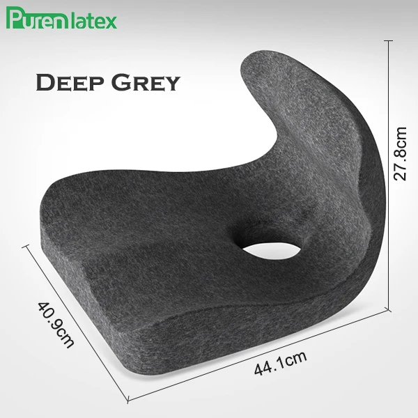 Deep Grey Кресло из латекса, поясничная Подушка, поддерживающая сиденье, подушка с эффектом памяти для облегчения боли в пояснице, улучшает осанку и защищает вашу спину - Цвет: Deep Grey