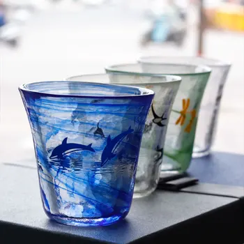 

Japanese-Style Glass Multi-Color Halo Pattern Glass Moon Night Field Workshop Animal Glass Beer Steins Creative Cool Drinks Cup