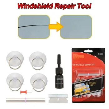 

8pcs/Set Car Auto Glass Repair Tools Crack Chip Scratch Car Auto Windscreen Windshield Repair Tools DIY Kit Transparent