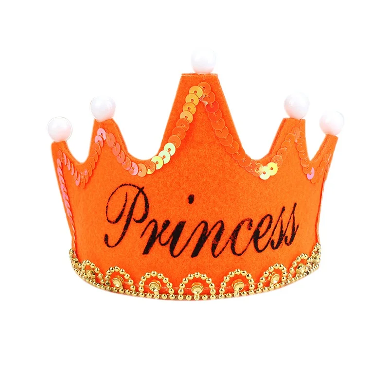Детские День рождения светодиодная корона шляпа игрушки King принцессы вечерние фон с изображением торта для игрушка вечерние украшения/ - Цвет: G