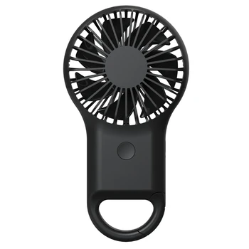 

New Carabiner Fans USB Charge Handheld Fans with 7 Colors Lights Portable Small Fan Mini Air Cooler Black