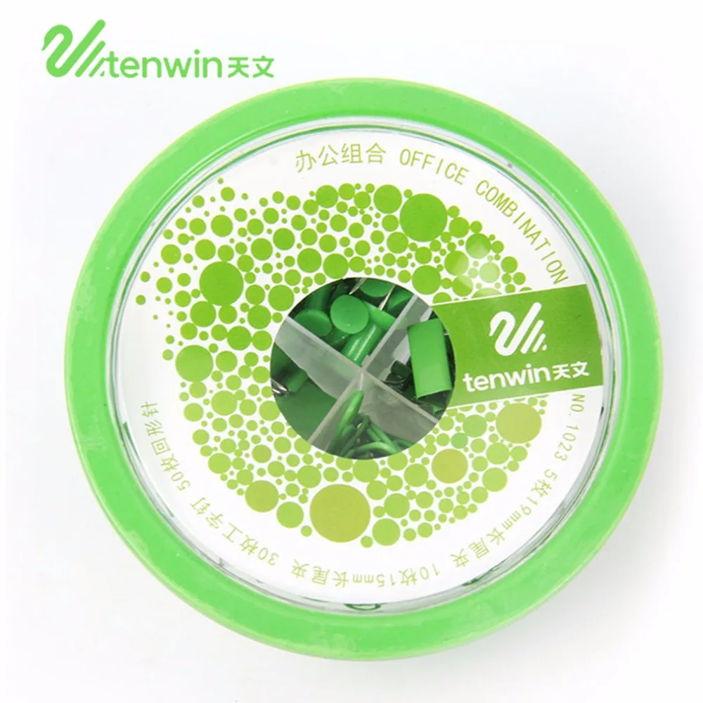 TENWIN 1023, новинка, для офиса, многофункциональный, для школы, дома, нажимные булавки, набор зажимов, комбинированный набор, скрепки, канцелярские принадлежности