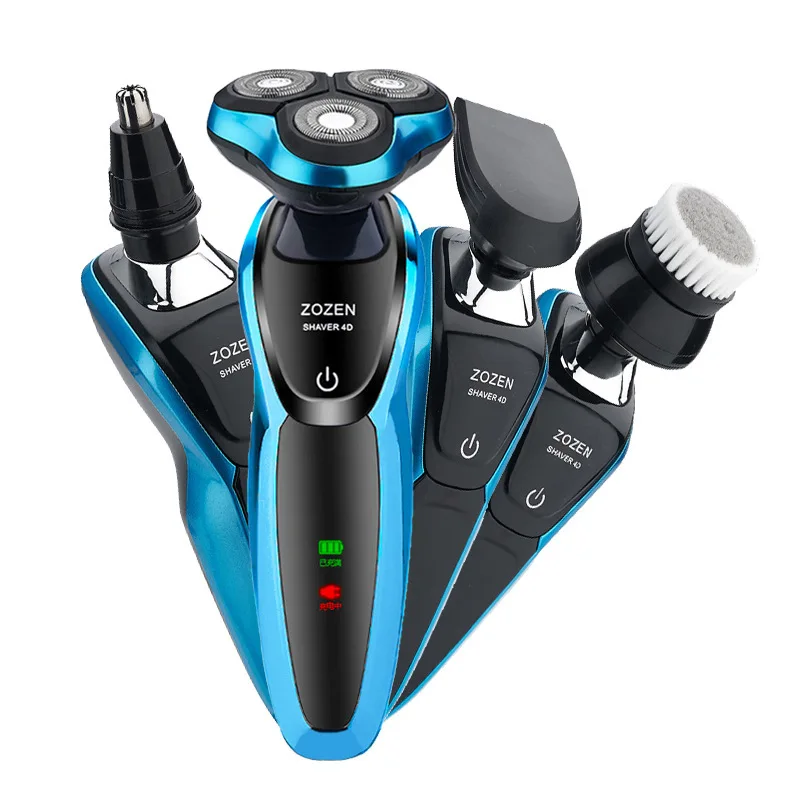 Billig 4D Elektrische Rasierer Drei Messer Waschbar USB Lade Rasierer Elektrische Smart Razor Männer der Multifunktions Bart Trimmer Haar Trimmer
