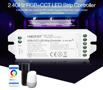 

Miboxer LED light strip controller FUT035 36 37 38 39 (updated) DC12V 24 24V double white led lamp tape 4-zone 2.4GHz