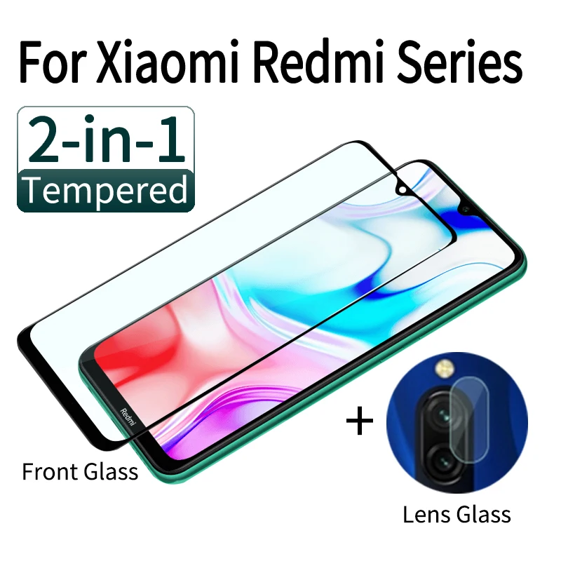 2 в 1 экран для объектива камеры закаленное стекло Xiaomi Redmi 5 6 6a 7a 8 8a Pro Plus защита