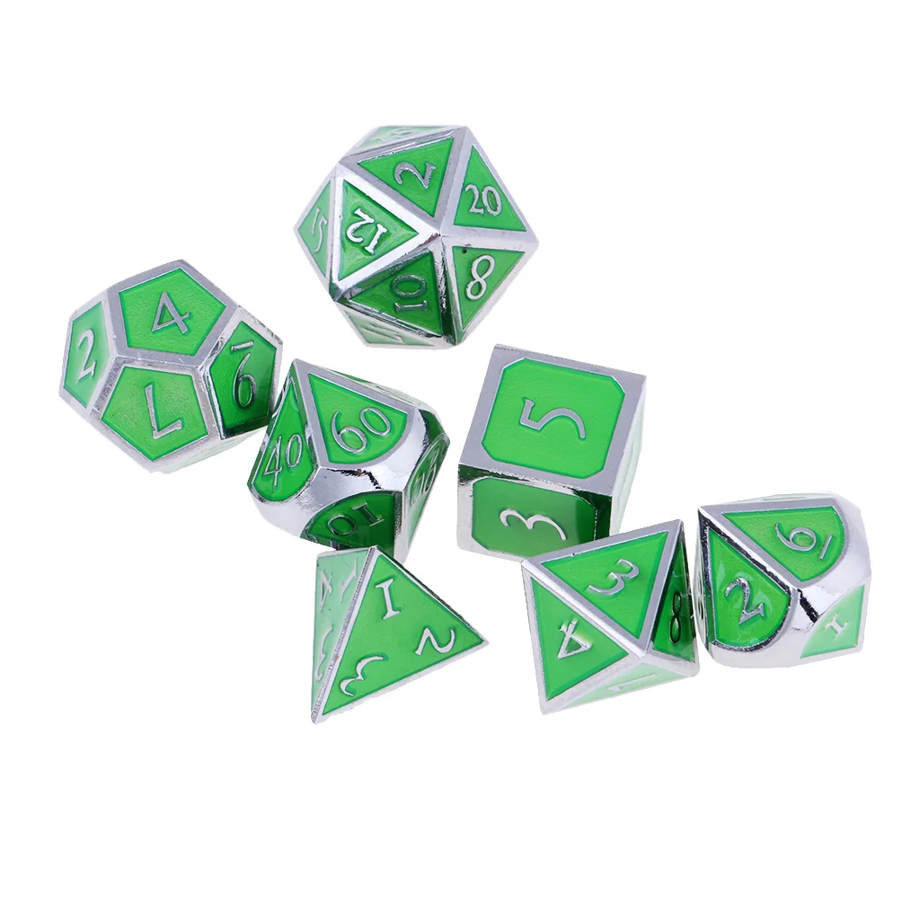Board Gaming Dices Set of 7 Dice Poly Polyhedral Dice D4 D6 D8 D10 D12 D20 for Role Cup Player 