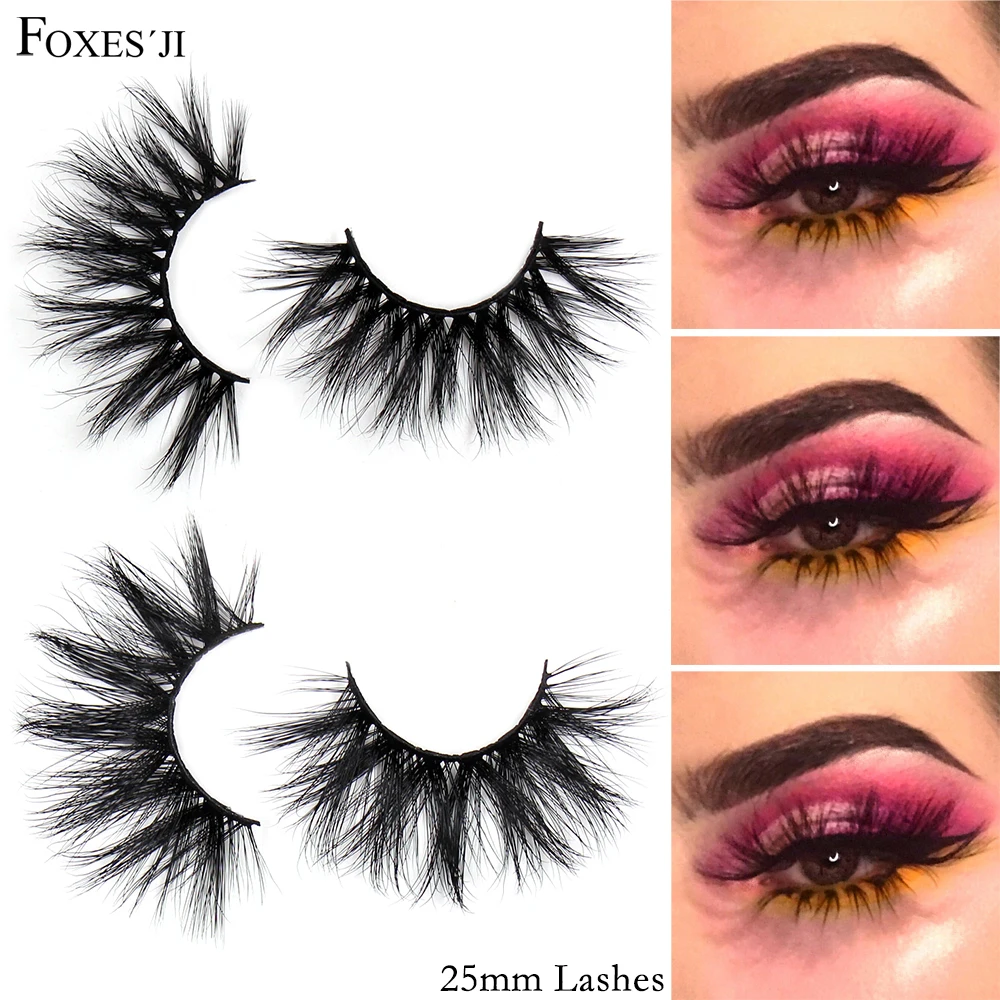 

FOXESJI 25mm Lashes Mink False Eyelashes Handmade Fluffy Crisscross Thick Eyelashes Eyelash Extension Natural Eye Lashes Makeup