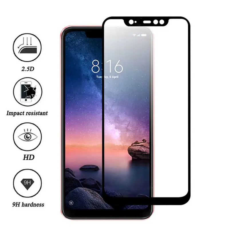 

Full Tempered Glass For Xiaomi Redmi Note7 pro 5 Plus 5A 6A 4X 6 Pro Screen Protection Glass Film Xiomi Mi A2 Lite A1 5X 6X 8 SE