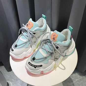 

New Sneakers Woman 2020 Breathable Mesh Casual Shoes Female Platform Fashion Sneaker Lace Up Leisure Women Vulcanize Shoes