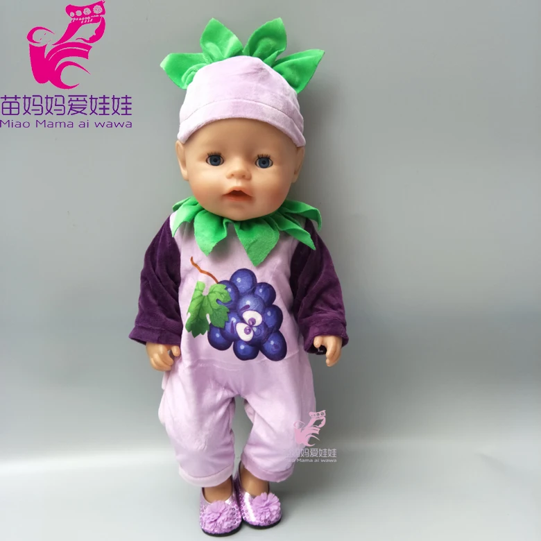 43cm New Born Baby Doll Clothes Bib Pants Set for 18" 45cm Girl Dolls