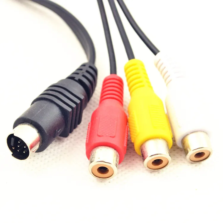 Adattatore Per Cavo Video Composito Rgb Da 7 Pin Mini Din S-Video A 3 Jack Rca S-Video Da 7 Pin Maschio A 3 Rca Femmina Per Dvd, Dv