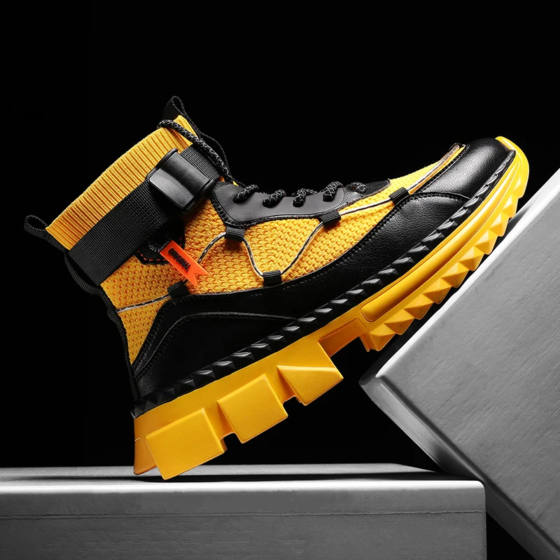 

New Designer Fashion Outsole Sneakers Breathable High Top Running Shoes for Men Outdoor Jogging Walking Sports Shoes Zapatillas