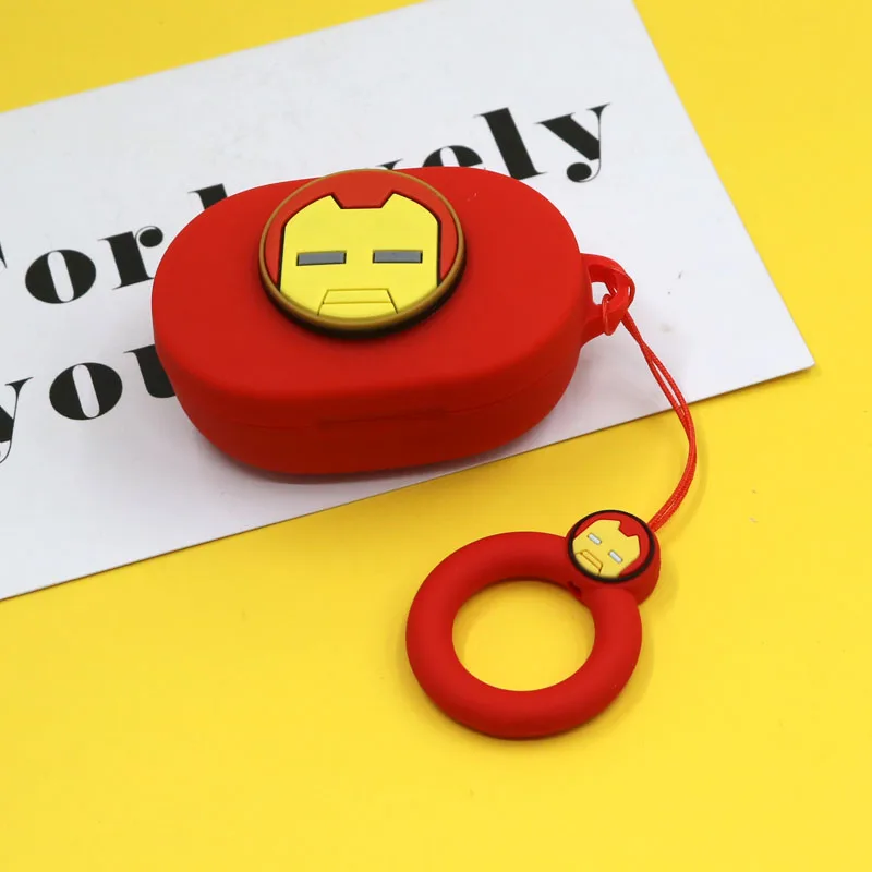 Силиконовый чехол с рисунком Marvel для Xiaomi mi Red mi AirDots версия беспроводные Bluetooth наушники TWS чехол для зарядки