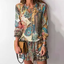 Robe ample à volants en dentelle pour femmes, nouveau style, col en v, manches longues, 2022 