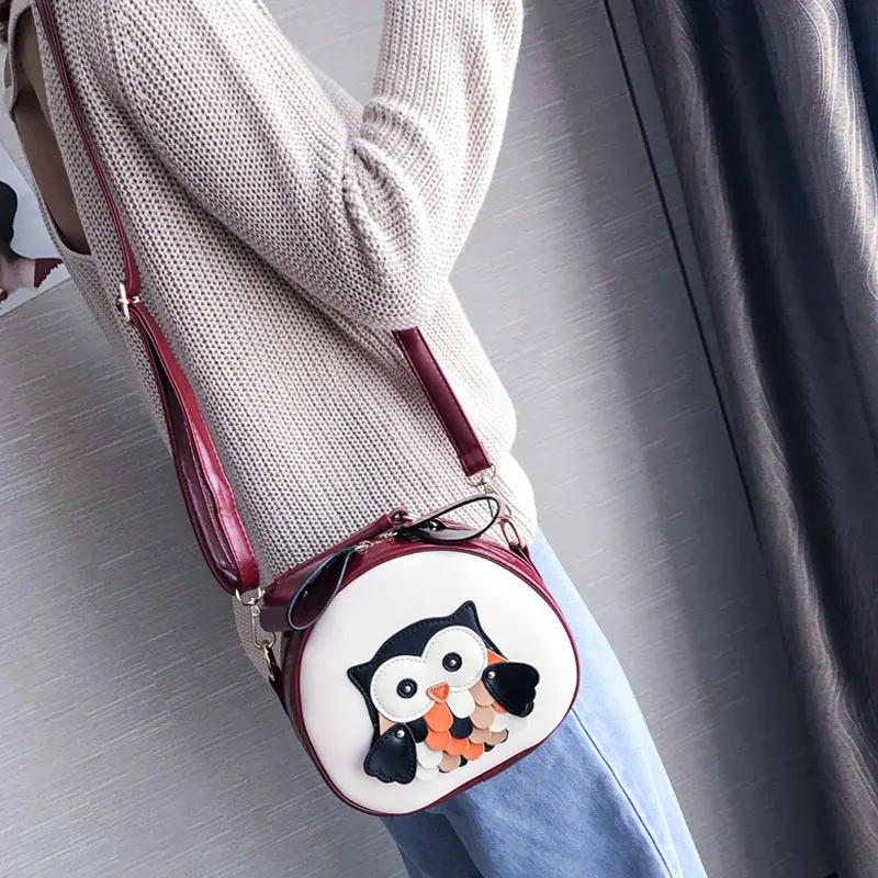 YoReAi Fashion Small Crossbody Bags Women Mini PU Leather Shoulder Messenger Bag For Girls Cute Owl Ladies Phone Purse |