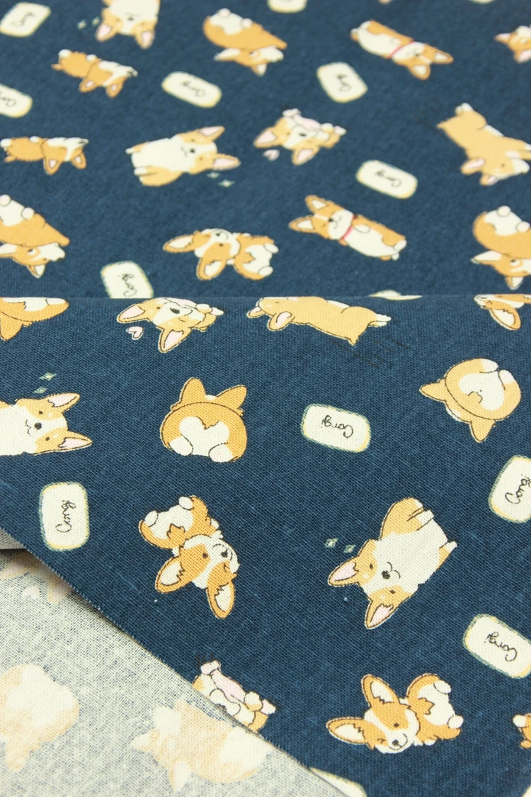Полуфабричная утепленная хлопковая ткань с милым принтом-собачками, ручная работа, Сумка с золотым носком, ткань для одежды, хлопок, CR-70