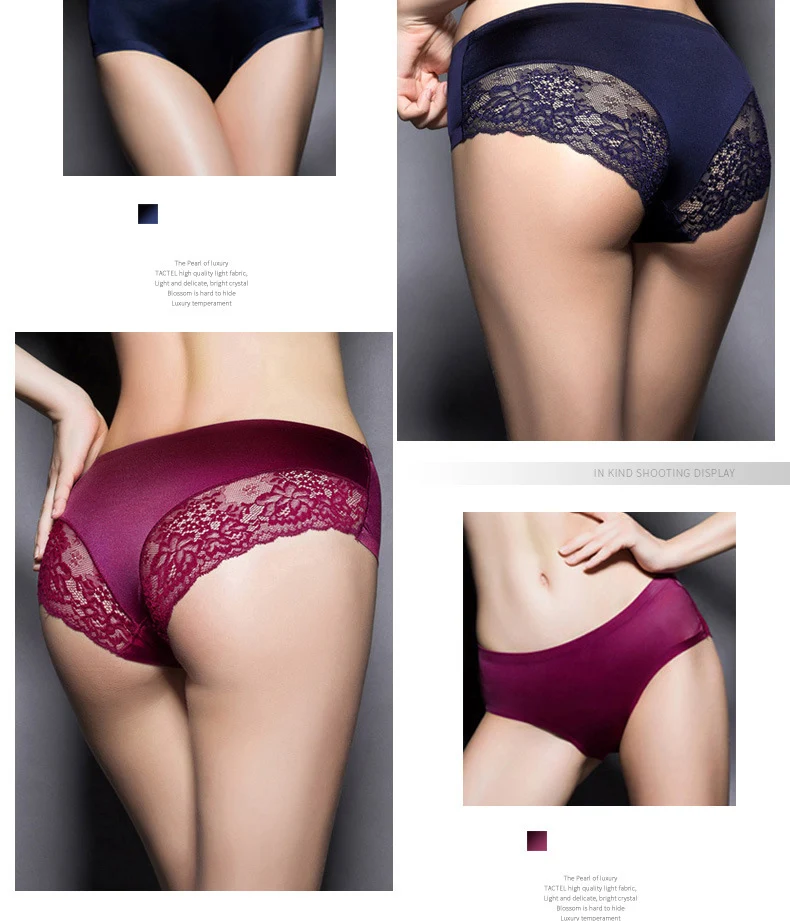 high waisted cotton underwear 3Pcs/Lot Women's Panties Sets Lace Seamless Underwear Female Silk Briefs Underpants Lady Panty Culotte Femme Woman Lingerie XXL high waisted underwear for women