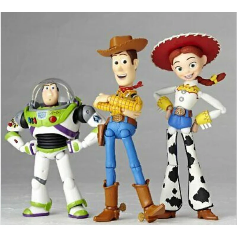 

Toy Story 4 Woody Buzz Lightyear Jessie NO.010 Sci-Fi Revoltech Action Figure Model Toy Story 3 4 Woody Collect Gifts for Kids