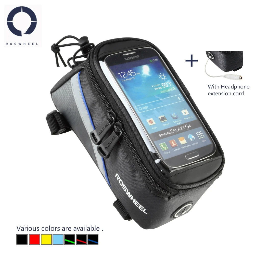 

ROSWHEEL 7 Color Bicycle Bag For Bike Frame Top Tube Bag For iPhone Mobile Phone Portable Bag Case For Mountain Bike Accessories