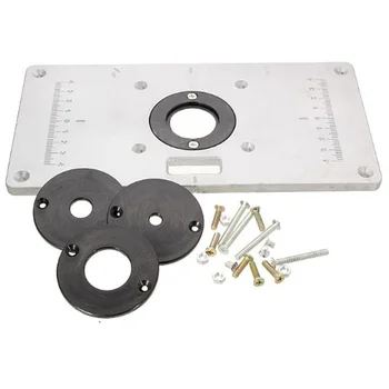 

Router With 4 Insert Rings Multifunctional Aluminium Alloy Durable Practical Table Plate Woodworking Tools Screws For Trimmer
