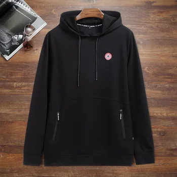 

Plus Fat plus Size Men Autumn Lian Cap Pullover Loose Sportswear Fat Man Fat Long Sleeve Printing Sweater