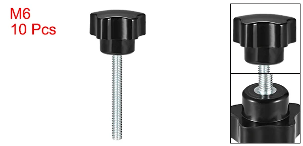 M6 x 50mm Uxcell 10 блоки из серии "Звездные войны", детские ручки M5/M6/M8/M10/M12 10/15/16/20/25/30/35/40/50 мм с наружной резьбой Сталь цинка серьги-гвоздики черный PP - Цвет: M6 x 50mm