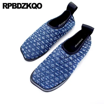 

black chinese flats blue 2019 ladies square toe fashion fur lightweight designer shoes china denim women slip on jeans korean