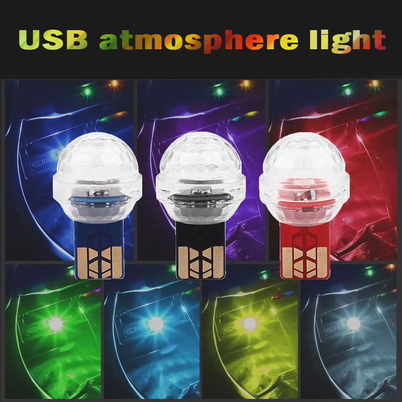

AICARKAS Car USB LED RGB Atmosphere Light Auto Interior Decoration Lamp DJ Mini Colorful Music Sound Lamp For Party Car Lamp