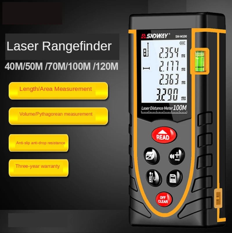 

Hand Held Laser Rangefinder High Precision Infrared Measuring Instrument Electronic Ruler Perambulator