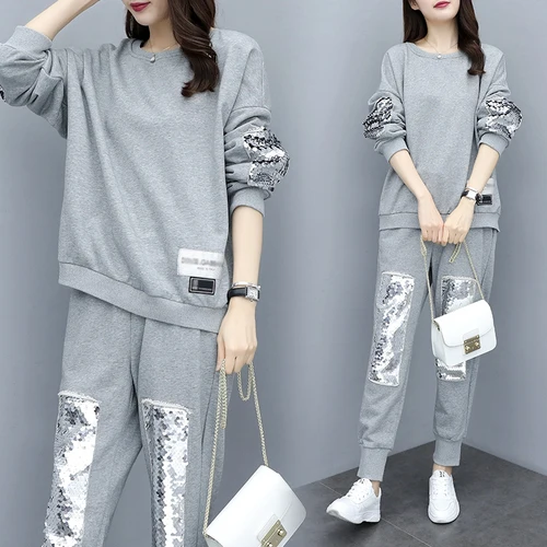 

Plus Size 4xl Thin Women's Suit Two Piece Set Fashion Sets Of Clothes For Women Ensemble Femme Survetement Conjunto Feminino