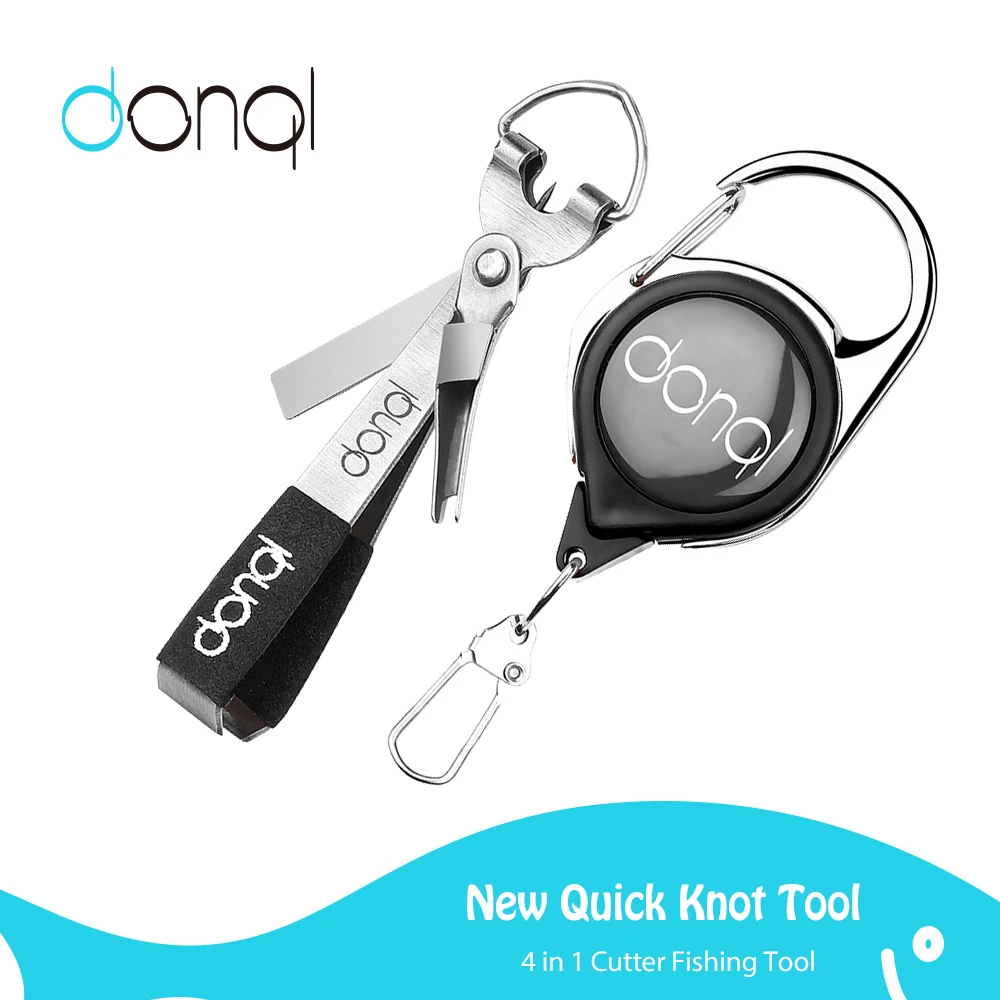 DONQL rápido corbata pesca herramienta de nudo rápido de uñas del atador atar Cortador de línea pinza clíper Zinger Retractor abordar accesorios
