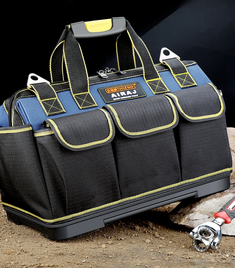 AIRAJ 2022 Upgrade Tool Bag 13/15/17/19/23 in Electrician Bag 1680D Oxford Waterproof Wear-Resistant Strong Tool Storage Toolkit personalized tool bag