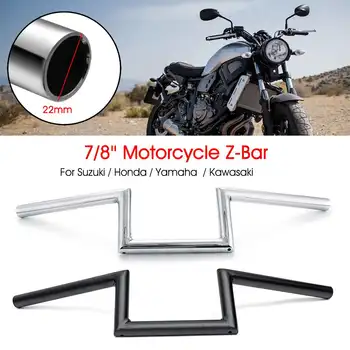 

7/8" 22mm Motorcycle Handlebar Pullback Handle Bar Black Chrome Universal For Suzuki/Honda/Yamaha