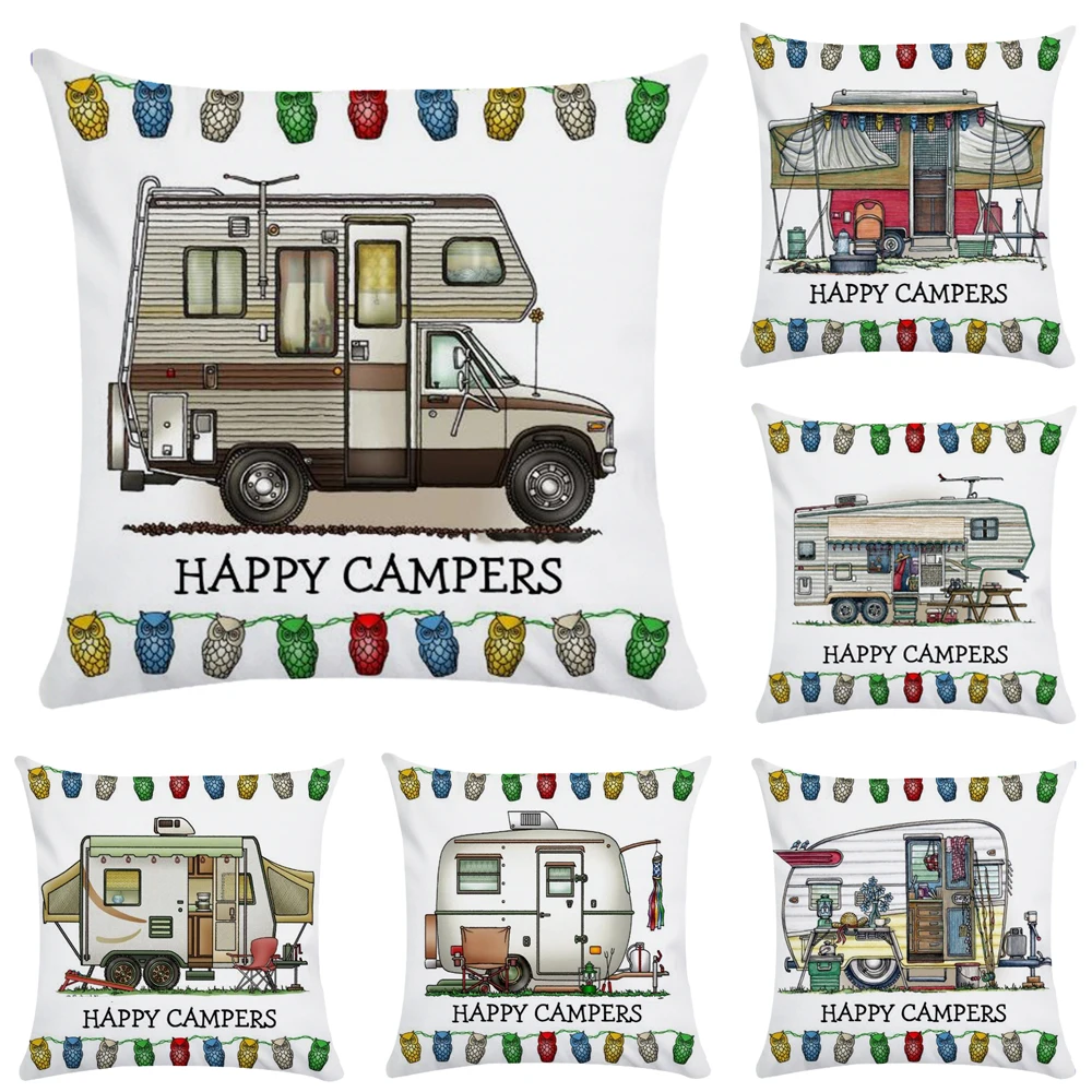 Чехол для подушки автомобиля Happy and Campers полиэстеровый чехол Throw дивана домашняя