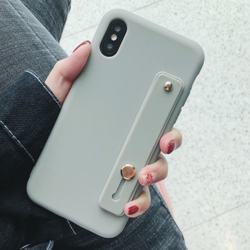 Candy Colour Wristband Bracket Case For iphone11 12 13 Mini Pro Max 8 7 plus 6 For iphone X XR XS MAX Silicone Soft Cover