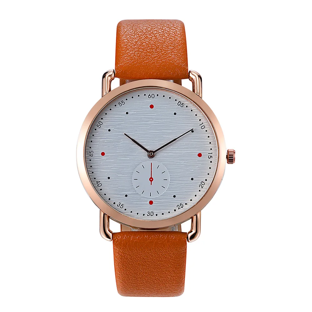 

Hot Selling a Four Red Dot Non-with Numbers Dial Men Casual Simple Belt Watch