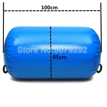 Надувной валик голубого цвета для йоги, 100*85 см, воздушный бочонок для гимнастики, тренировочный надувной валик высокого качества