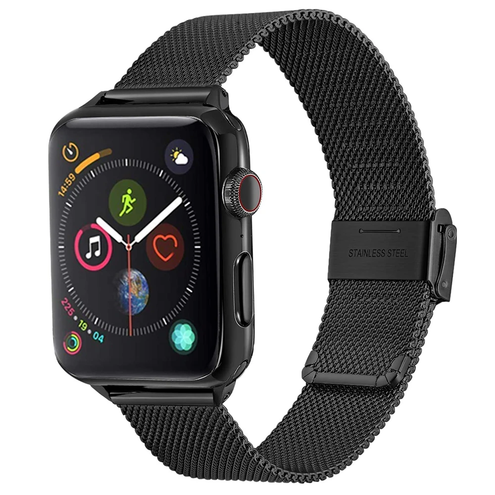 Ремешок для Apple Watch 6/5/4 40 мм 44 Воздухопроницаемый Сетчатый браслет из нержавеющей