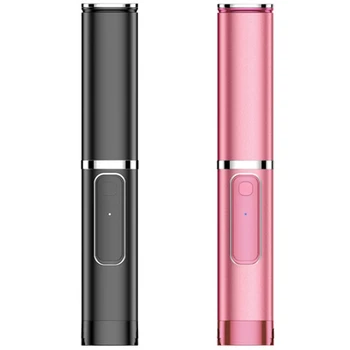 

2Pcs Selfie Stick 3 in 1 Remote Control Shutter Selfie Stick Independent Tripod Telescopic Rod - Rose Gold & Black