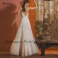 Lakshmigown Vintage Boho Wedding Dress Spaghetti Straps 2024 Robe Sexy Bridal Lace Beach Wedding Gowns Customized 2