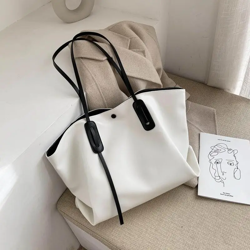 

High Capacity Pu Leather Women Shoulder Bag Casual Solid Color Tote Bags For Women 2020 Trendy Big Size Women's Handbags Shopper