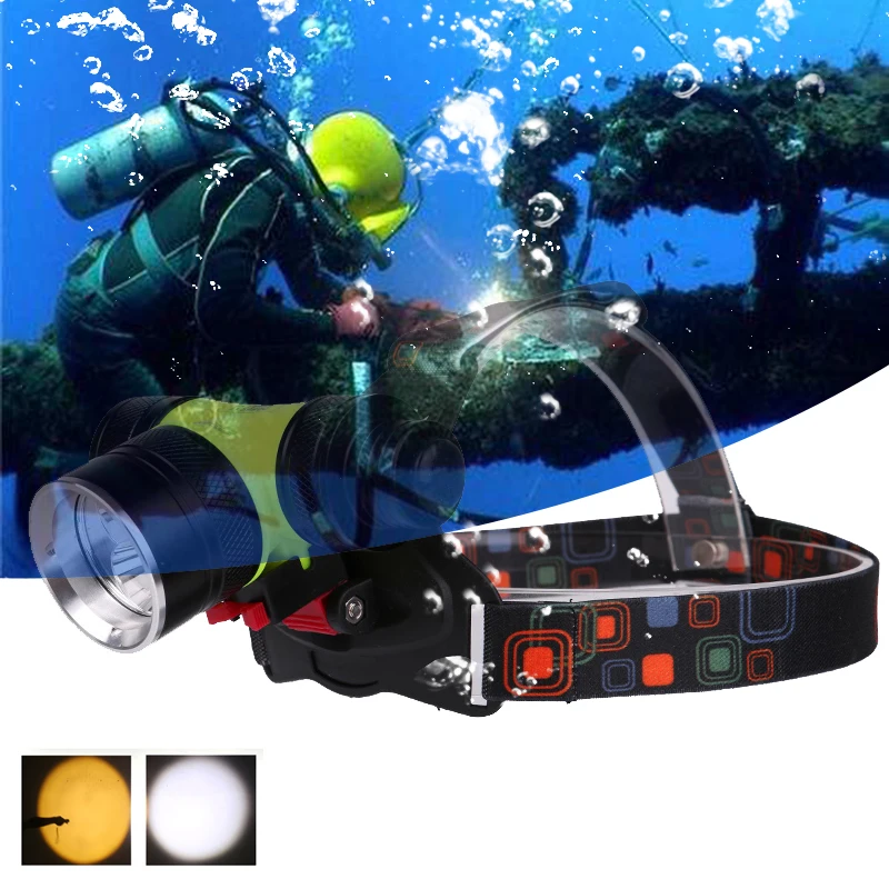 Litwod Z40D802 светодиодный налобный фонарь для дайвинга CREE XM L T6 18650 Головной