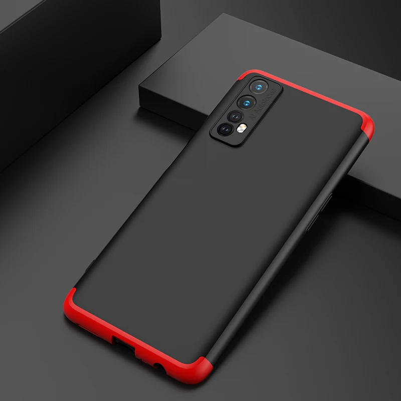 Чехол для Realme 7 360 градусов Полная защита жесткий матовый противоударный объектив