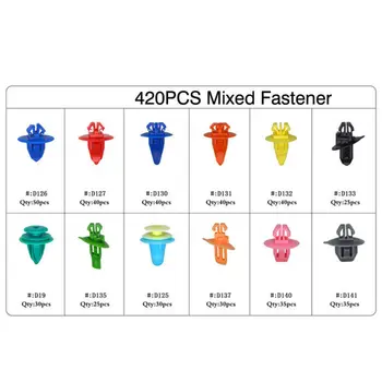 

Fastener Clip Rivet Fender Bumper Push pins 420pcs Car Auto Door Plank